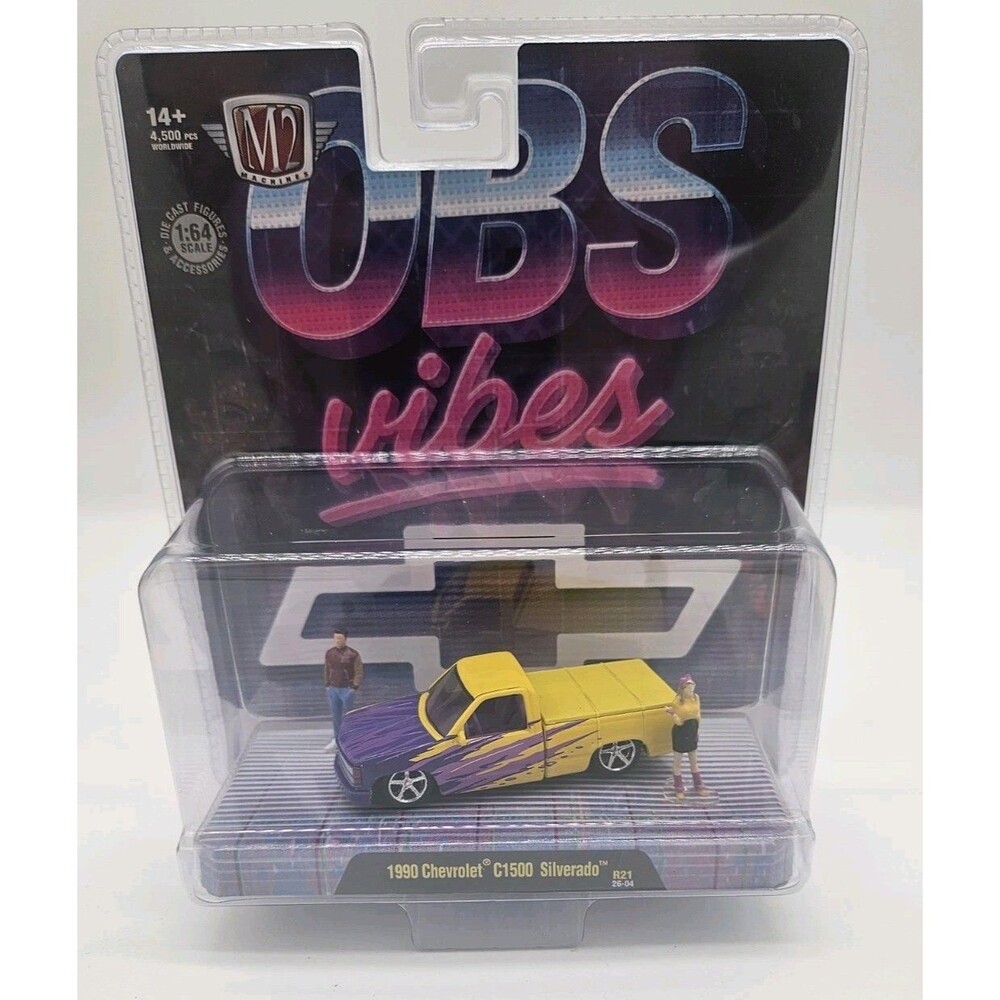 M2 machines 1990 Chevrolet C1500 Silverado OBS Vibes Diecast model car 1:64